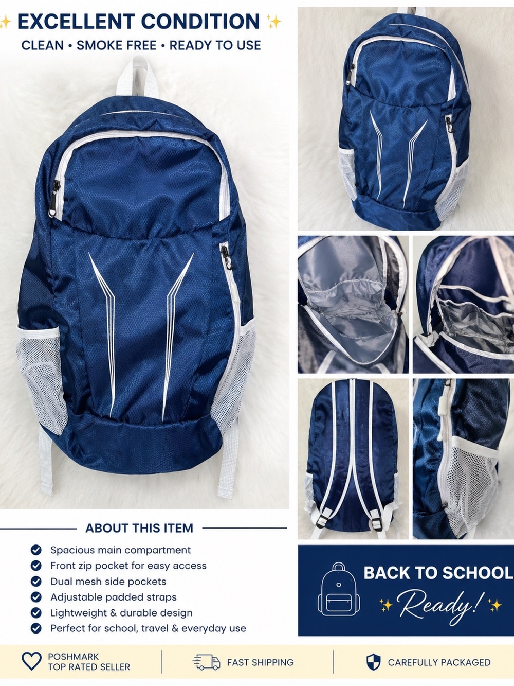 adidas Blue and White Kids Backpack